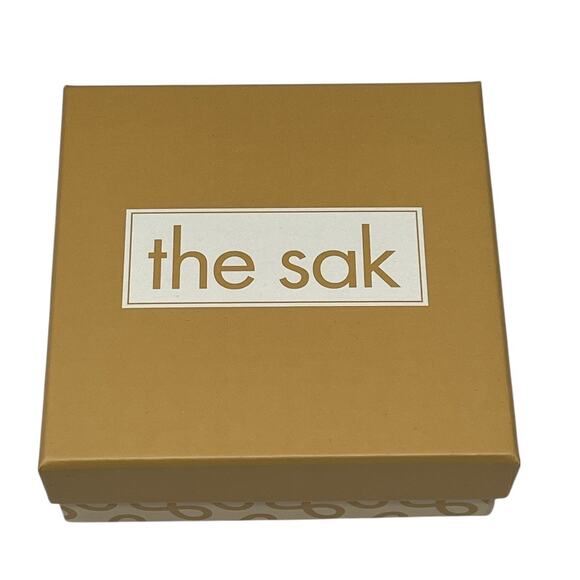 The Sak Hammered Metal Beaded Dangle Earrings Gold Silver Tone NIB - Picture 5 of 6